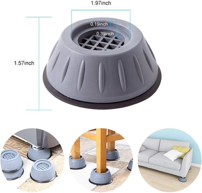 Anti Vibration Pad-Anti-vibration Pads For Washing Machine - 4 Pcs Shock Proof Feet For Washer ? Dryer, Great For Home, Laundry Room, Kitchen, Washer, Dryer, Table, Chair, Sofa, Bed (4 Units)