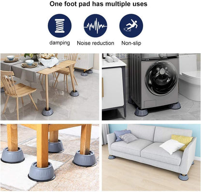 Anti Vibration Pad-Anti-vibration Pads For Washing Machine - 4 Pcs Shock Proof Feet For Washer ? Dryer, Great For Home, Laundry Room, Kitchen, Washer, Dryer, Table, Chair, Sofa, Bed (4 Units)