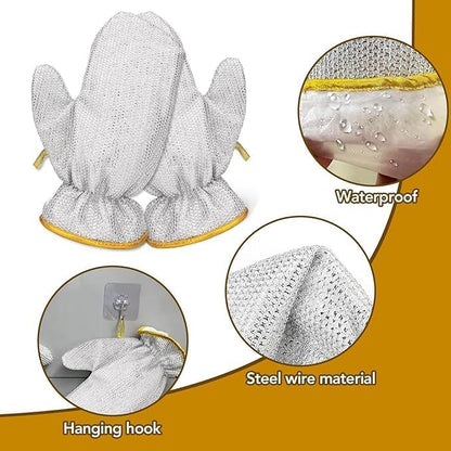 🧤 Wire Dishwashing Gloves–Heavy-Duty Cleaning +Hand Protection (Buy 1 Get 1 Free)